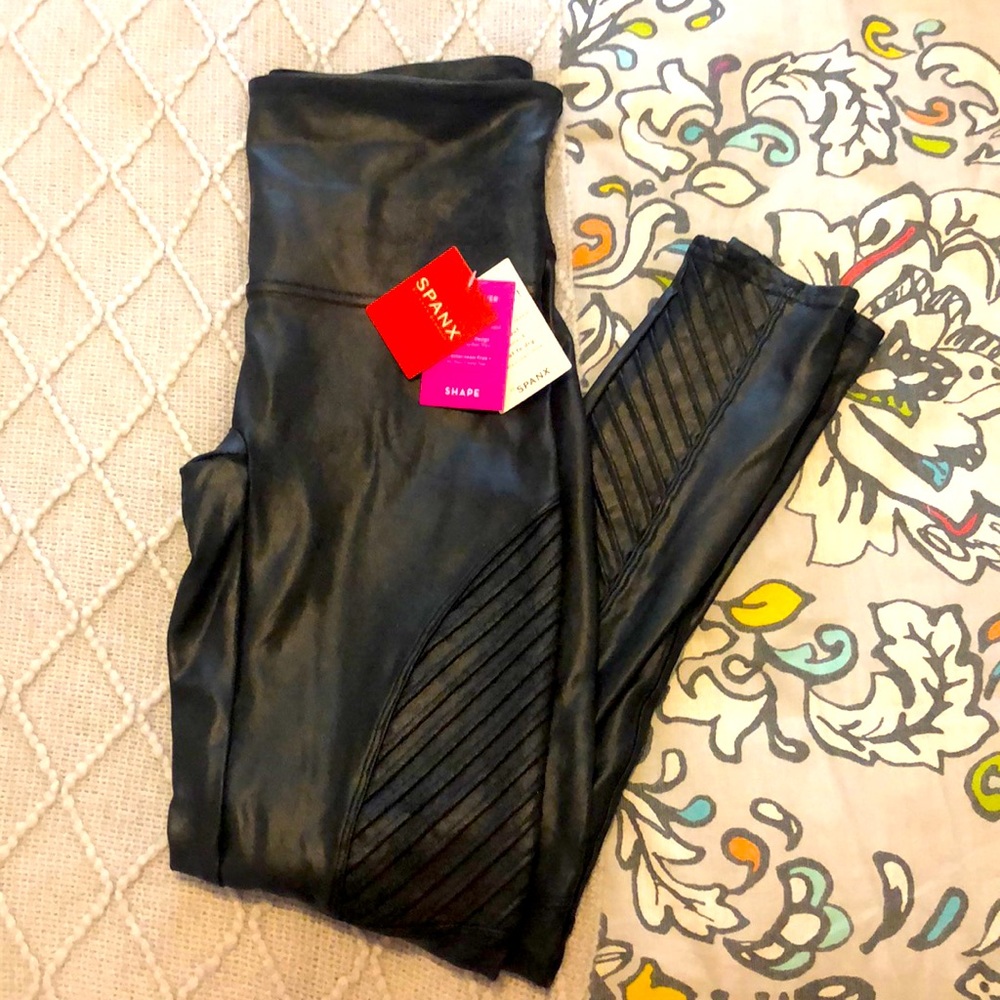 SPANX - Moto Faux Leather Leggings.
